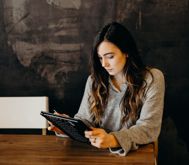 Student studying online