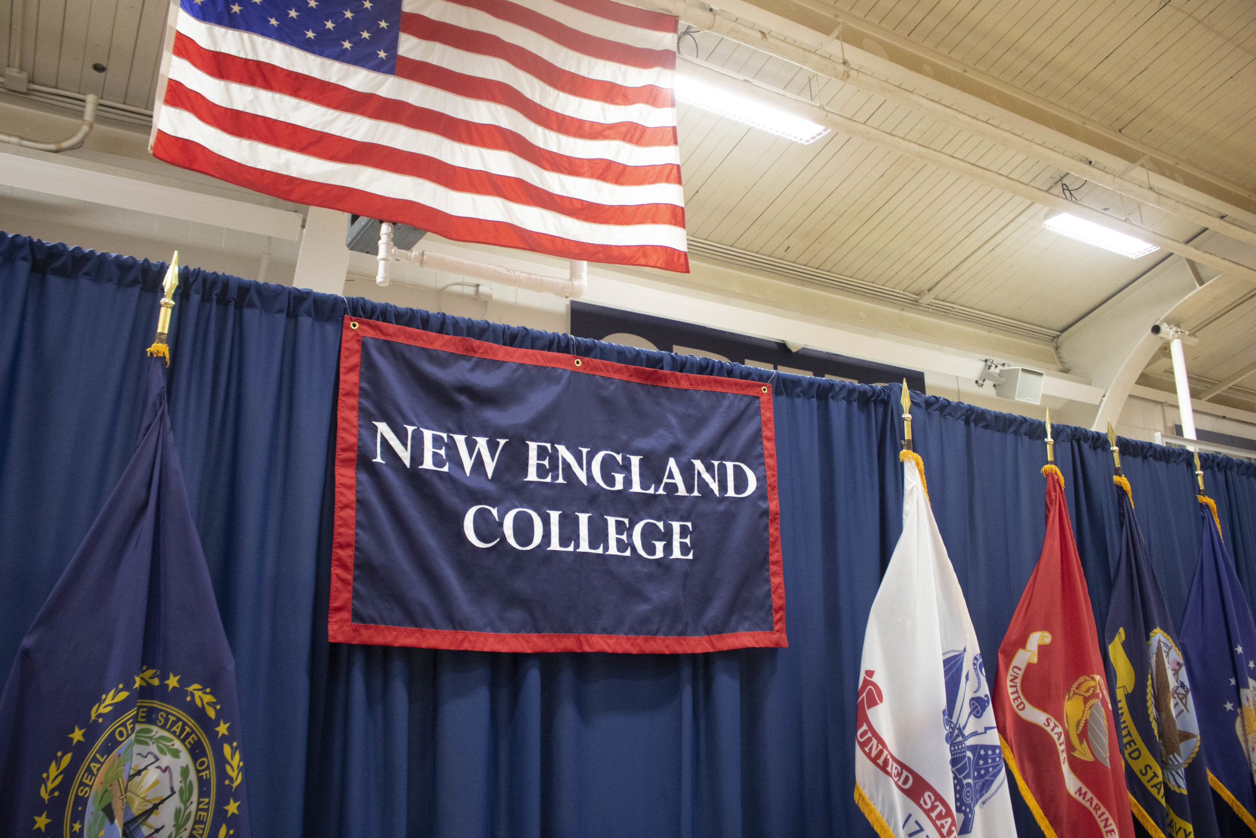 NEC flag and flags of the U.S. military branches