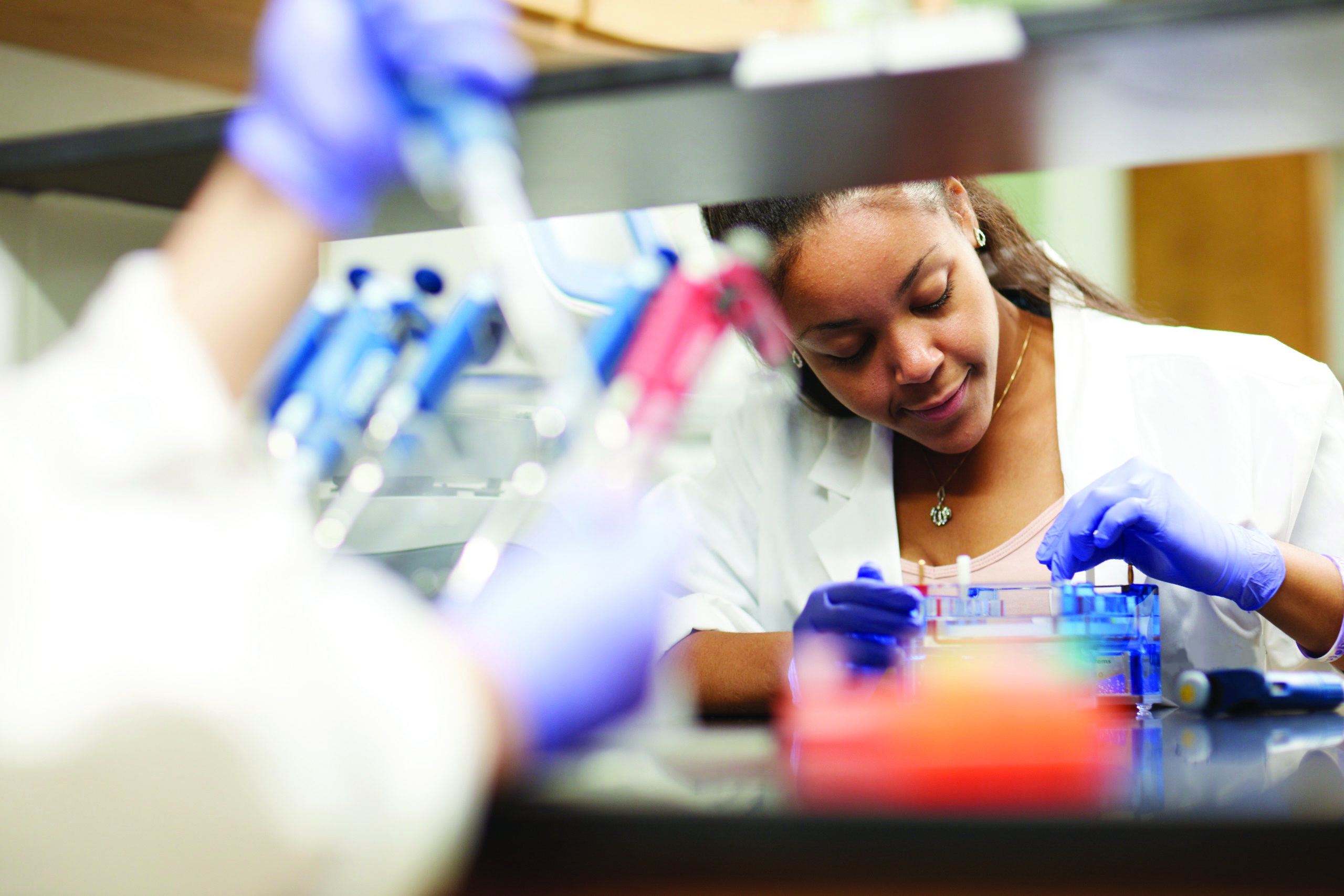 Student in science lab