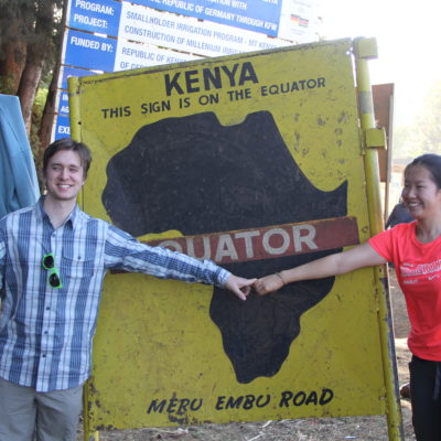 Two students on a Study Away trip to Kenya