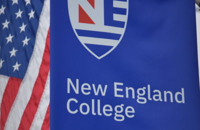 NEC banner and American fag