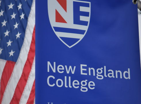 NEC banner and American fag
