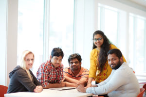 International students in the John Lyons Building