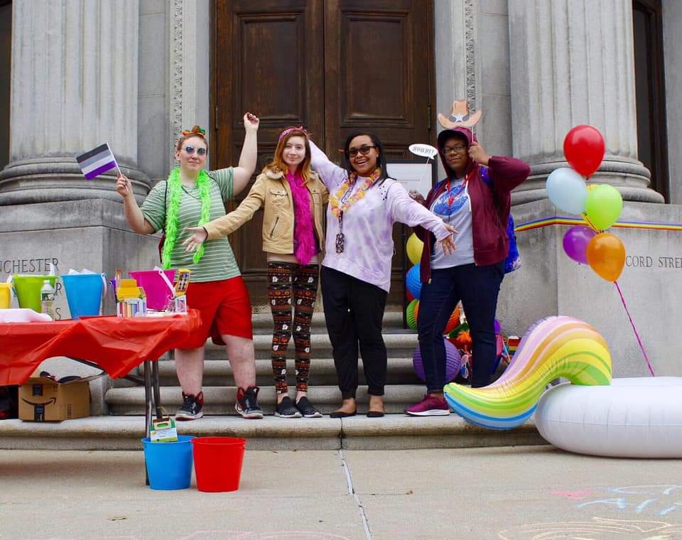 Students celebrate Pride Day at NEC's Manchester campus