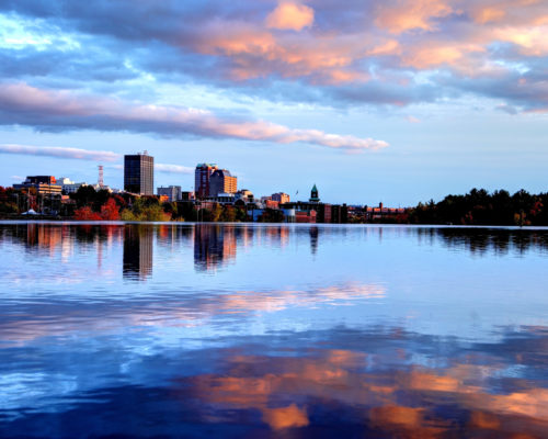 View of downtown Manchester from the river