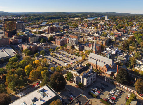 Manchester campus aerial view