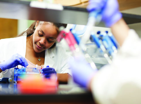 Research lab in the Science Building in Henniker