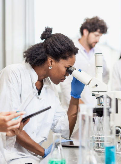 Students doing research in a science lab