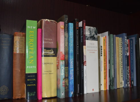 Literature books on a shelf