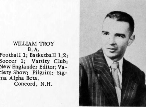 Yearbook image of NEC student William Troy