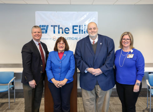 Dr. Greg Baxter of Elliot Hospital, Rep, Annie Kuster, Dr. Wayne Lesperance of NEC, and Martha Leighton of Elliot Hospital