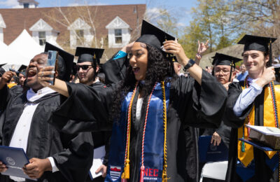 Female student shares the joy of graduating