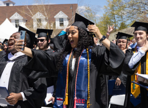 Female student shares the joy of graduating