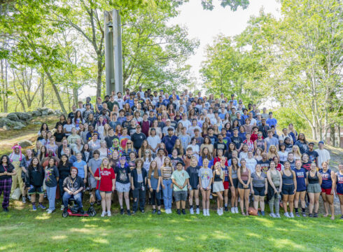 Incoming students pose for group photo
