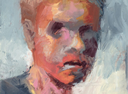 Painting entitled "Class Photo," oil on canvas by James Singelis