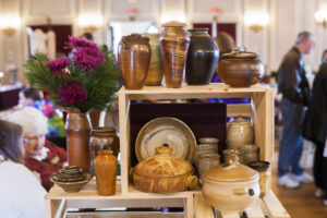 Pottery for sale at New England College's Holiday Maker Fair