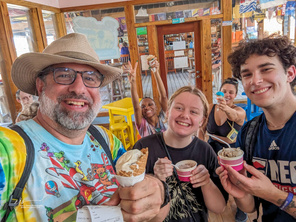 Dr. Eric Simon leads a group of students from his Tropical Marine Biology class for a Study Away trip to Belize in January 2024.