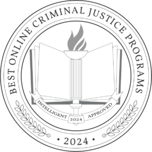 Logo for Intelligent.com's Best Online Criminal Justice programs for 2024