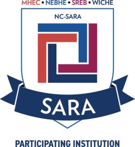 Logo for NC-SARA, the National Council for State Authorization Reciprocity Agreements, a private nonprofit organization that helps expand students’ access to educational opportunities and ensure more efficient, consistent, and effective regulation of distance education programs.