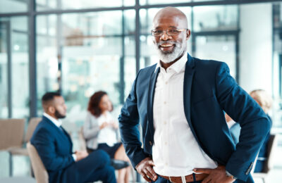 Male business administration professional in an office environment