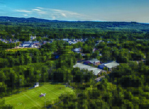 Aerial photo of New England College in Henniker, NH