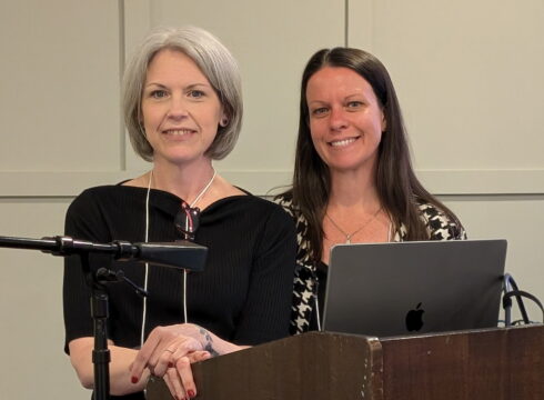 Dr. Angela McPhee-Smith of New England College and Dr. Emily Higgins of Concord Hospital present at the 32nd Annual Nurse Educators Conference in Massachusetts.