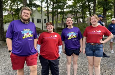 Student ambassadors greet incoming students at Fall Welcome Orientation at New England College.