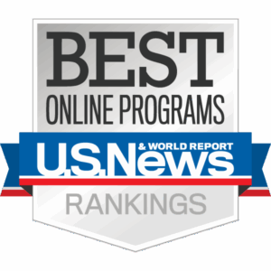 logo badge for Best Online Programs as ranked by US News & World Report