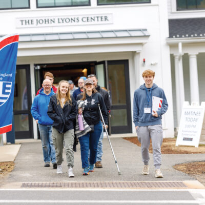 Students and their families gather at New England College for Accepted Students Day.