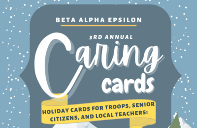 Graphic announcing New England College's Third Annual Caring Cards event
