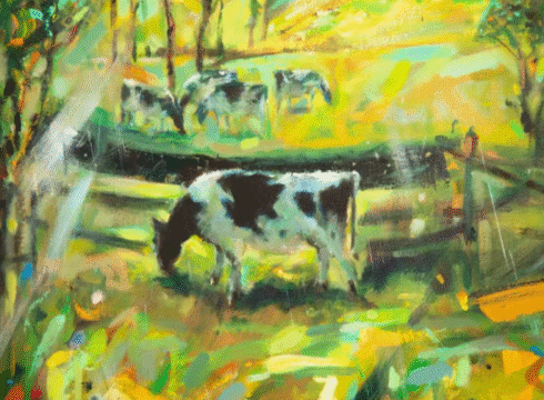 "Abstractions" painting by Patrick McCay, faculty in the Institute of Art and Design at New England College.