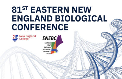 Graphic announcing the 2026 Eastern New England Biology Conference hosted at New England College