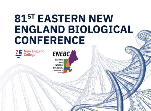 Graphic announcing the 2026 Eastern New England Biology Conference hosted at New England College