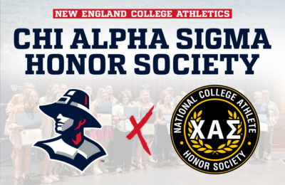 Graphic for the 2026 Chi Alpha Sigma Honor Society induction ceremony at New England College