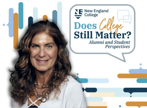 Graphic for Does College Still Matter alumni spotlight featuring Anna-Marie DiPasquale