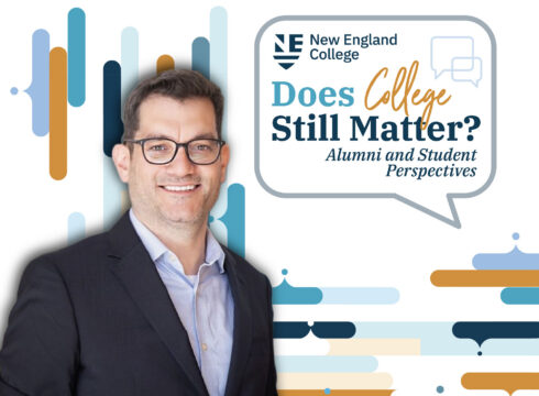 Graphic for Does College Still Matter alumni spotlight featuring Anthony Denizard