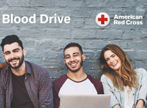 Graphic for an American Red Cross blood drive at New England College