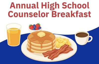Graphic for New England College's Annual High School Counselor Breakfast
