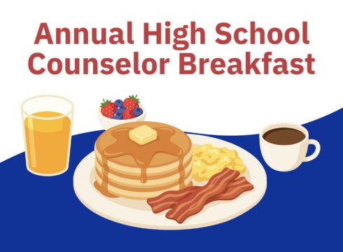 Graphic for New England College's Annual High School Counselor Breakfast